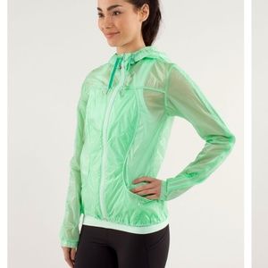 Lululemon Transparent Green Running Jacket with Hood Size 8